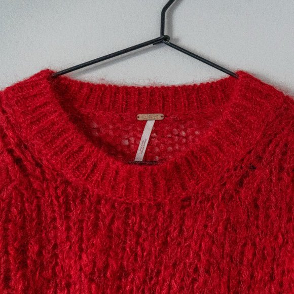 Free People Cozy Red Sweater XS - Picture 3 of 4